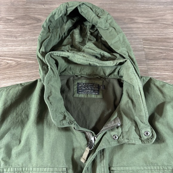 J Crew NX-631 M65 Military/Mechanic Field Jacket Men's XL Hooded Olive Green - Picture 2 of 8